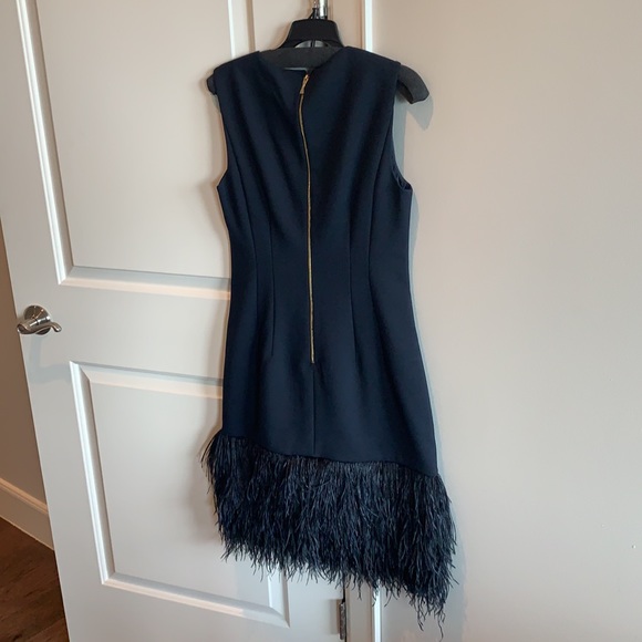 Madison Ave Kate Spade navy feather dress - Picture 3 of 6